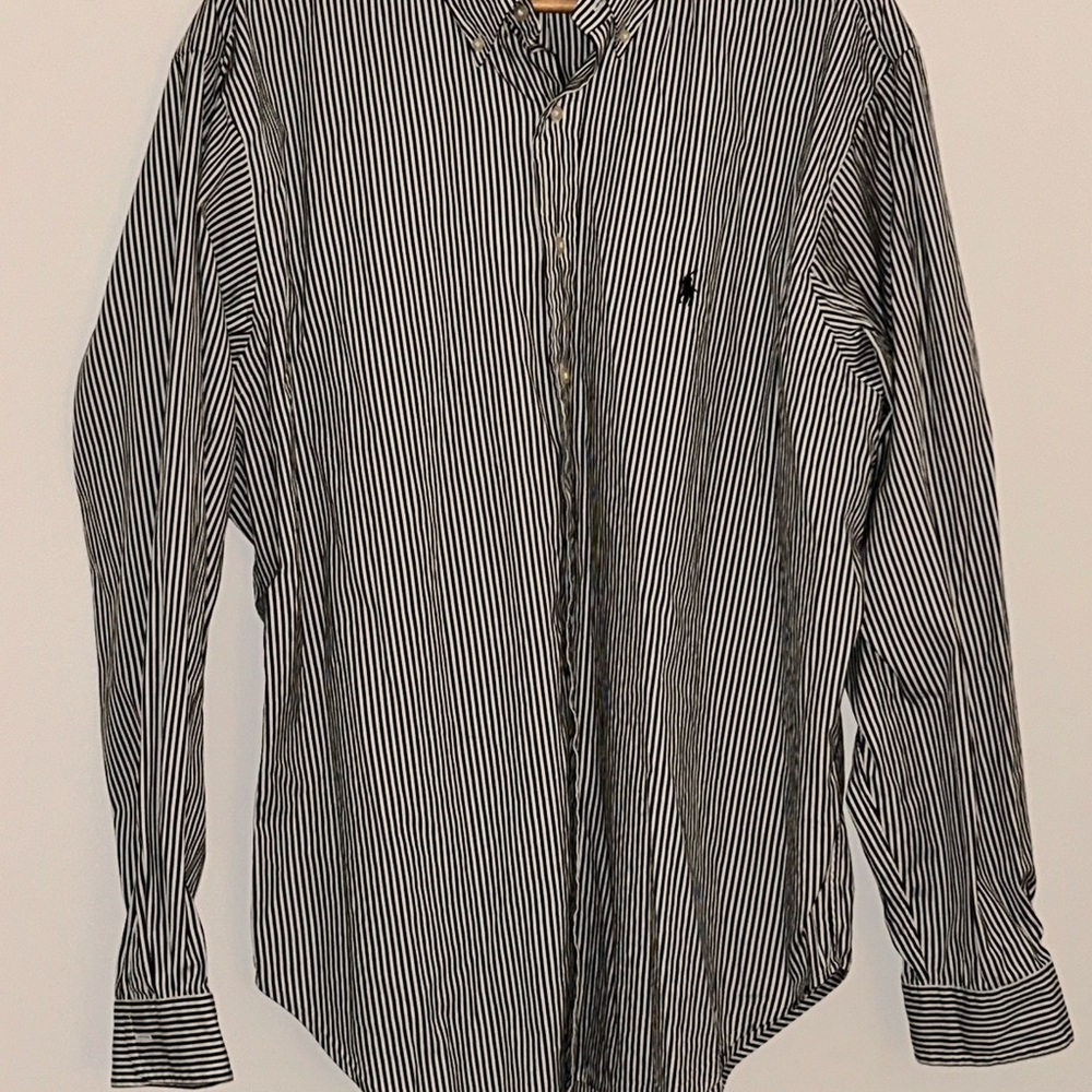 Ralph Lauren Black and White Striped Shirt